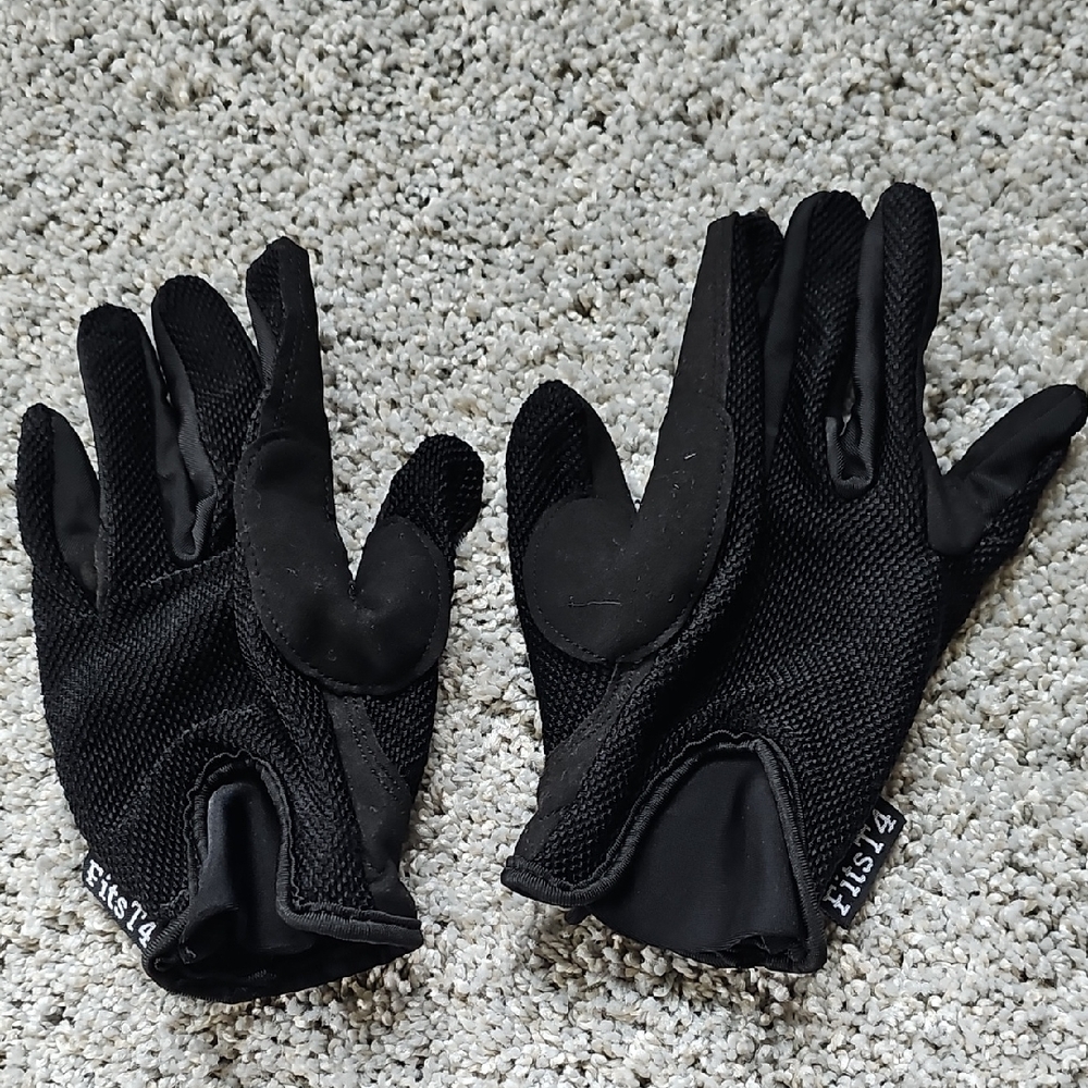 Black Equestrian Kid's Gloves